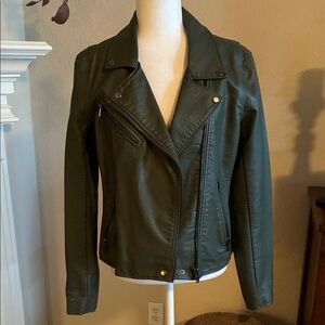 Blank NYC Dark Green Faux Leather Jacket